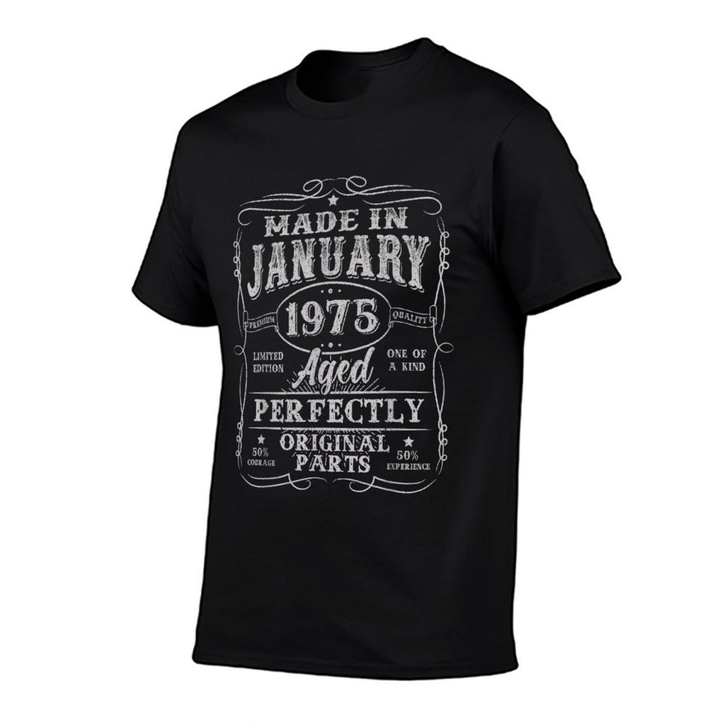 50 Years Old Made In January 1975 Vintage 50th Birthday Men  Relaxed-fit T-Shirt