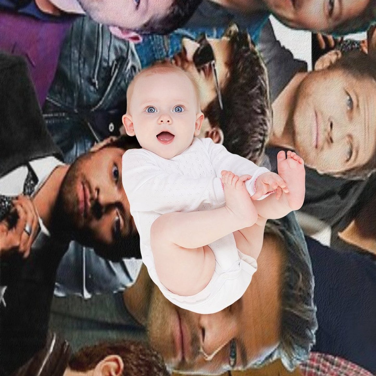 Misha Collins Photo Collage Sustainable Throw Blanket