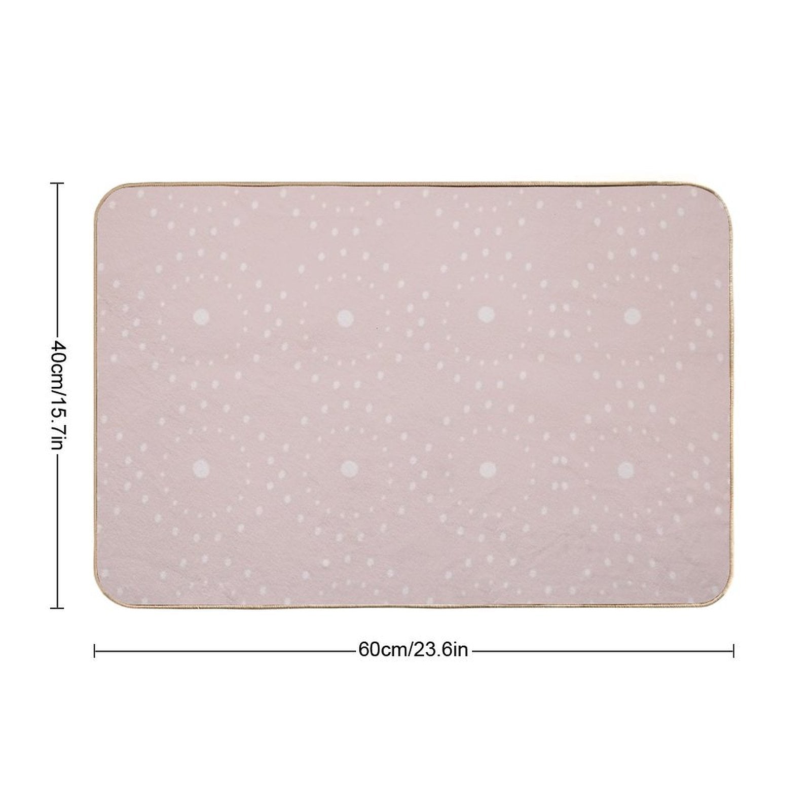 Cute Boho Minimalist Dotted Circles Design Pale Pink Durable Bath Mat