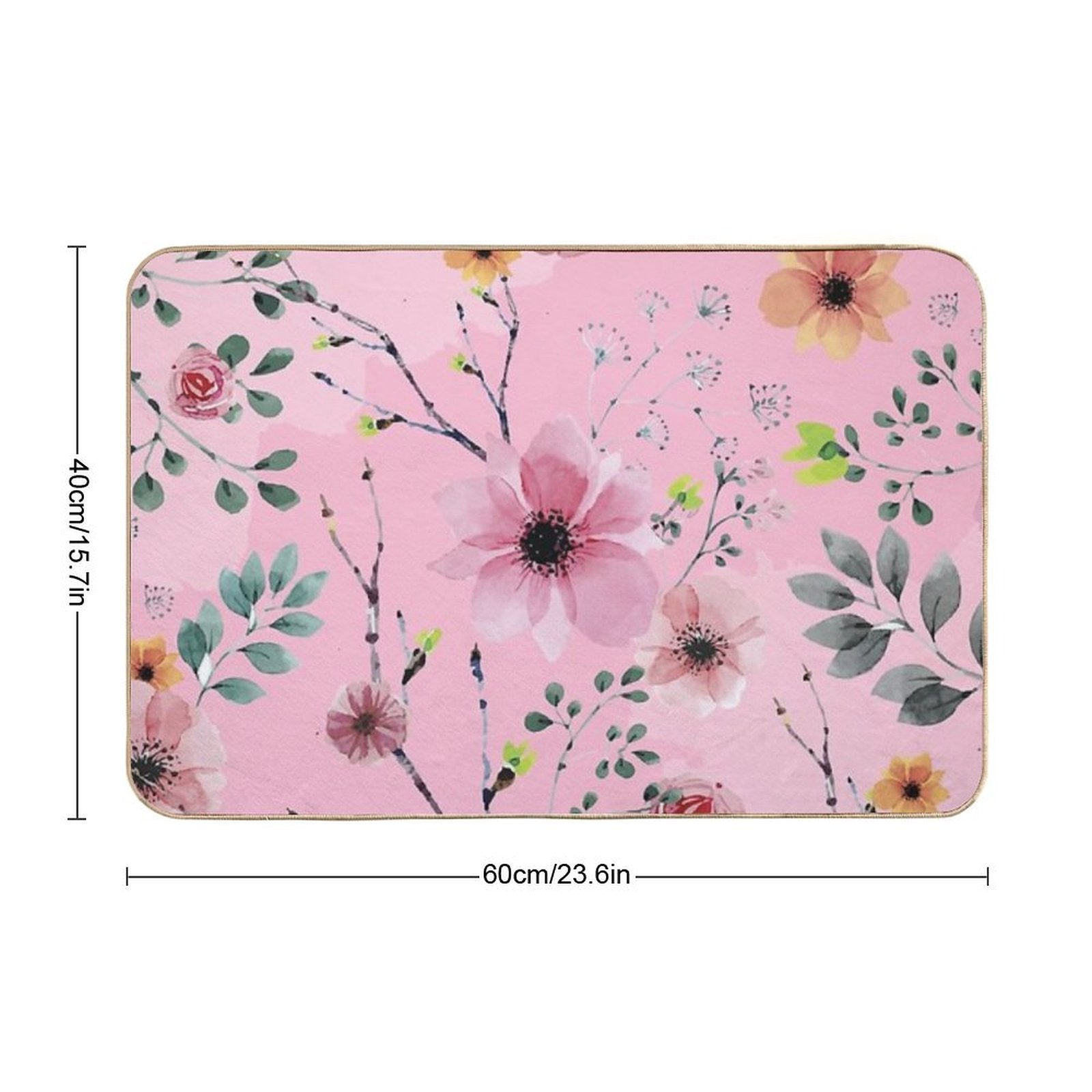 Watercolor Flowers XIII (different Flowers)  Slip-Resistant Bath Mat