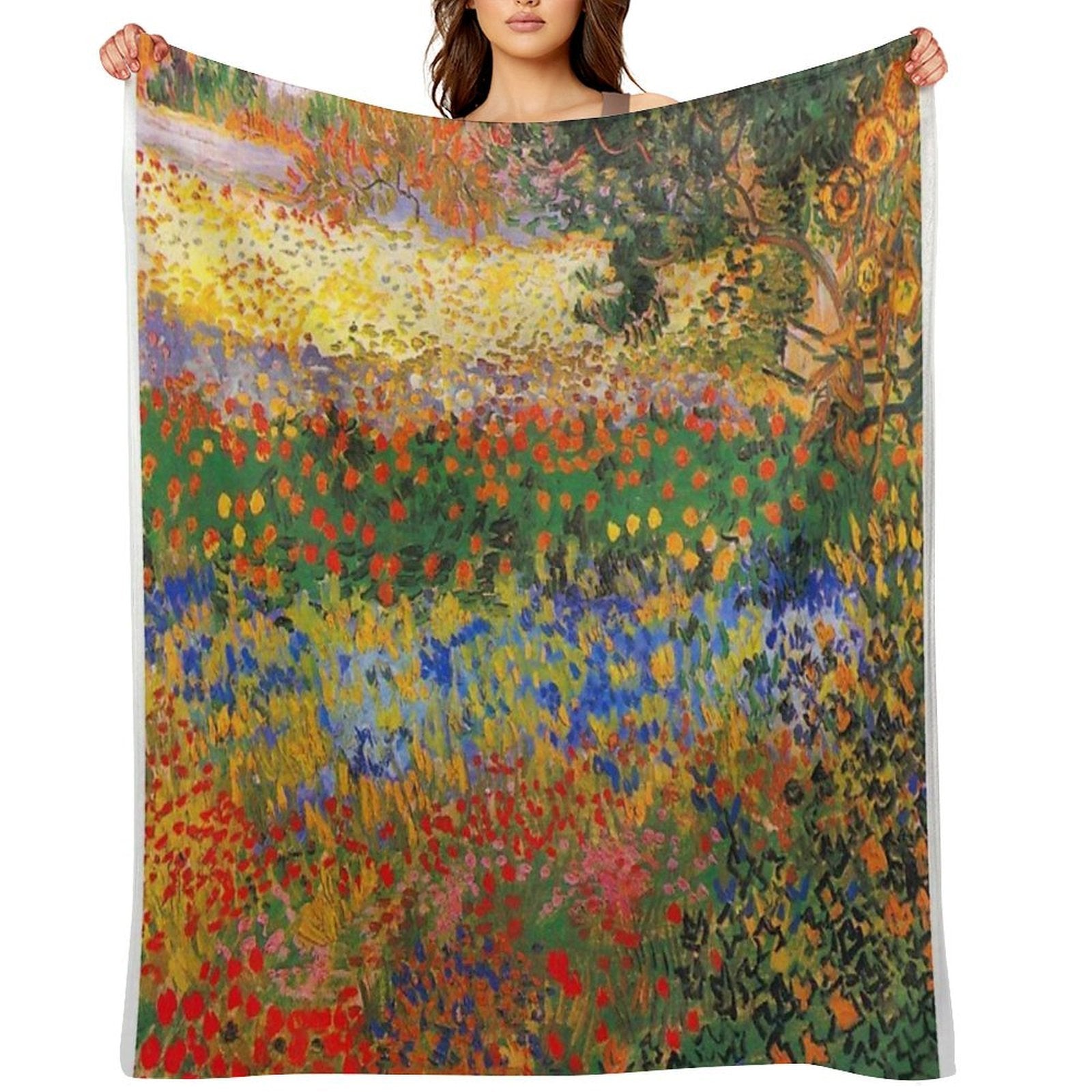Flower Garden Painting by Vincent Van Gogh Durable Throw Blanket