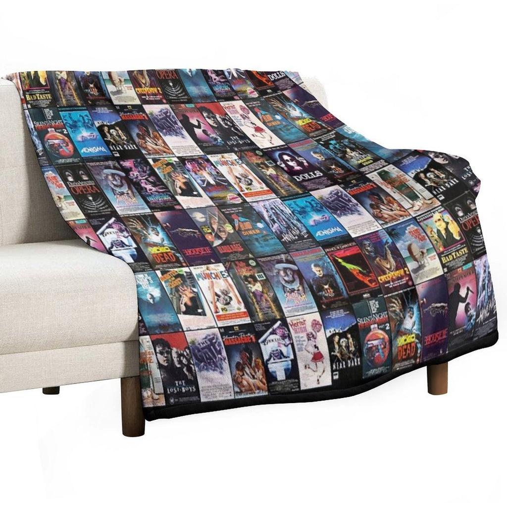 RETRO HORROR VHS ARTWORK - 1987 Easy Care Throw Blanket