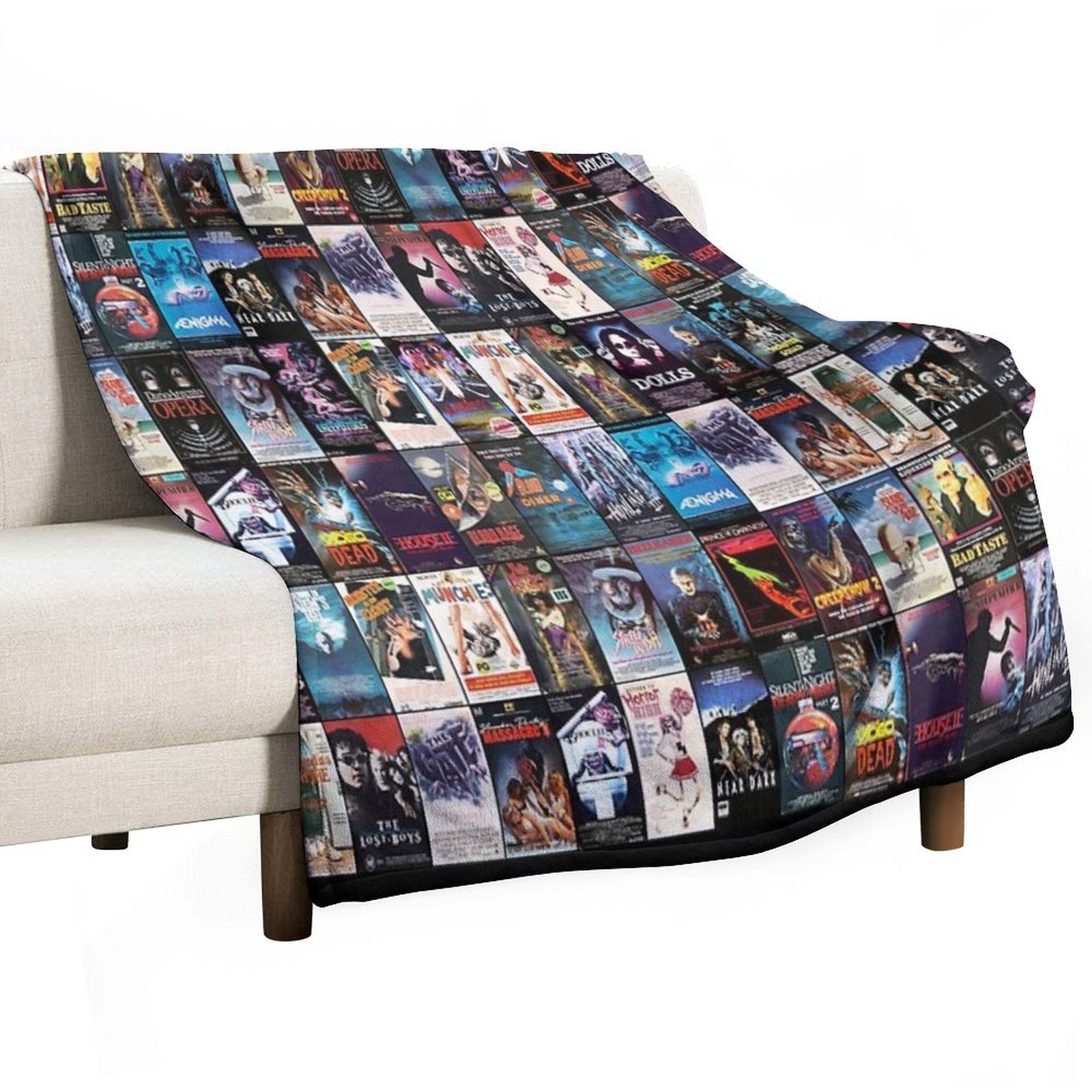 RETRO HORROR VHS ARTWORK - 1987 Easy Care Throw Blanket