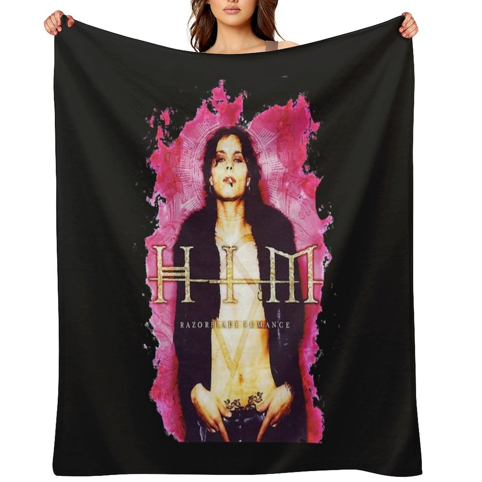 Him Band Vv H I M Him Ville Valo Razorblade Romance Smoke Gift-ready Throw Blanket