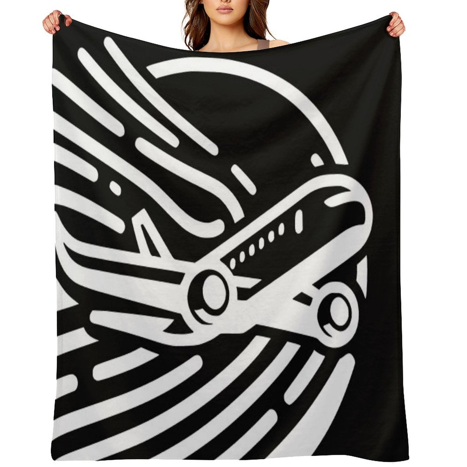 Airplane Decor Easy Care Throw Blanket