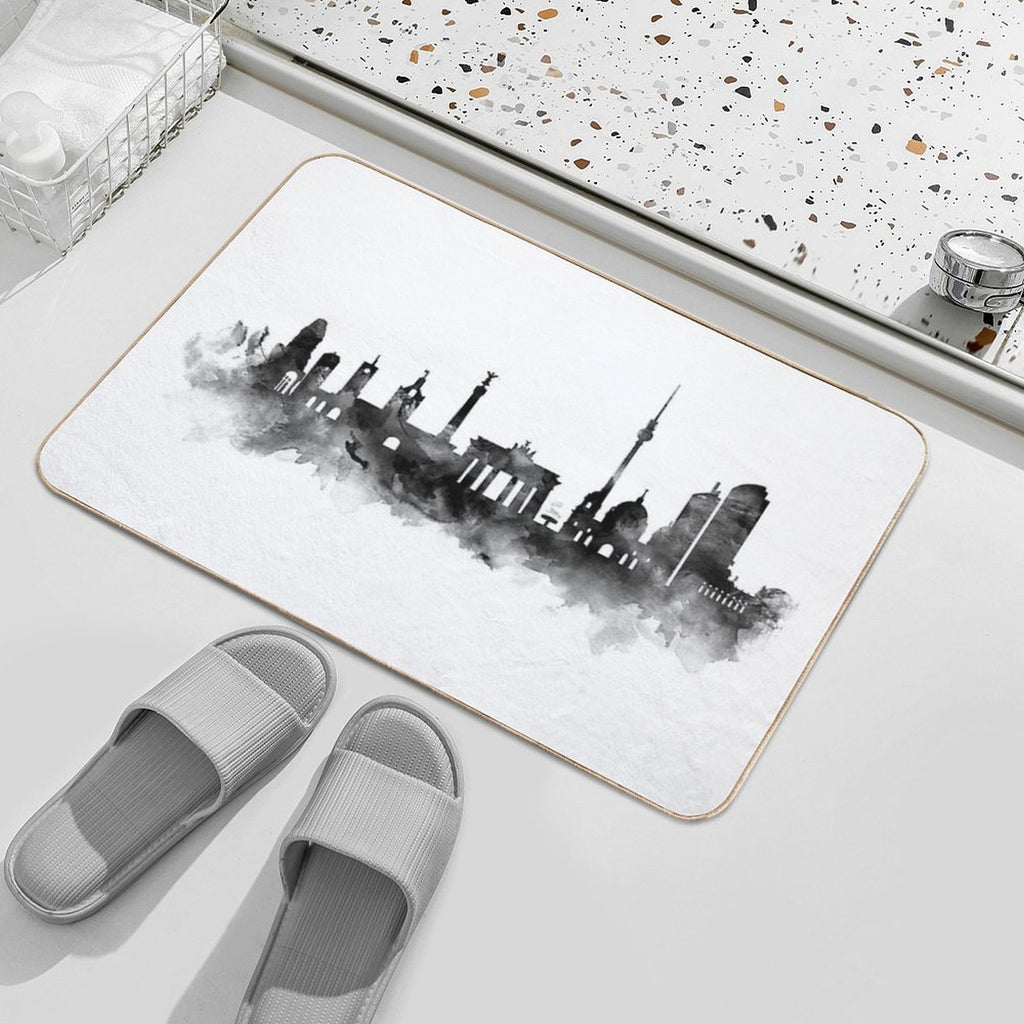 Berlin Skyline  Easy To Clean Bath Mat