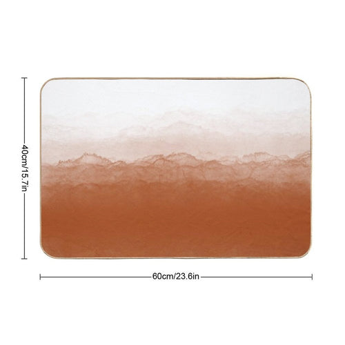 Abstract Watercolor Ombre (burnt Orangewhite)  Repositionable Bath Mat