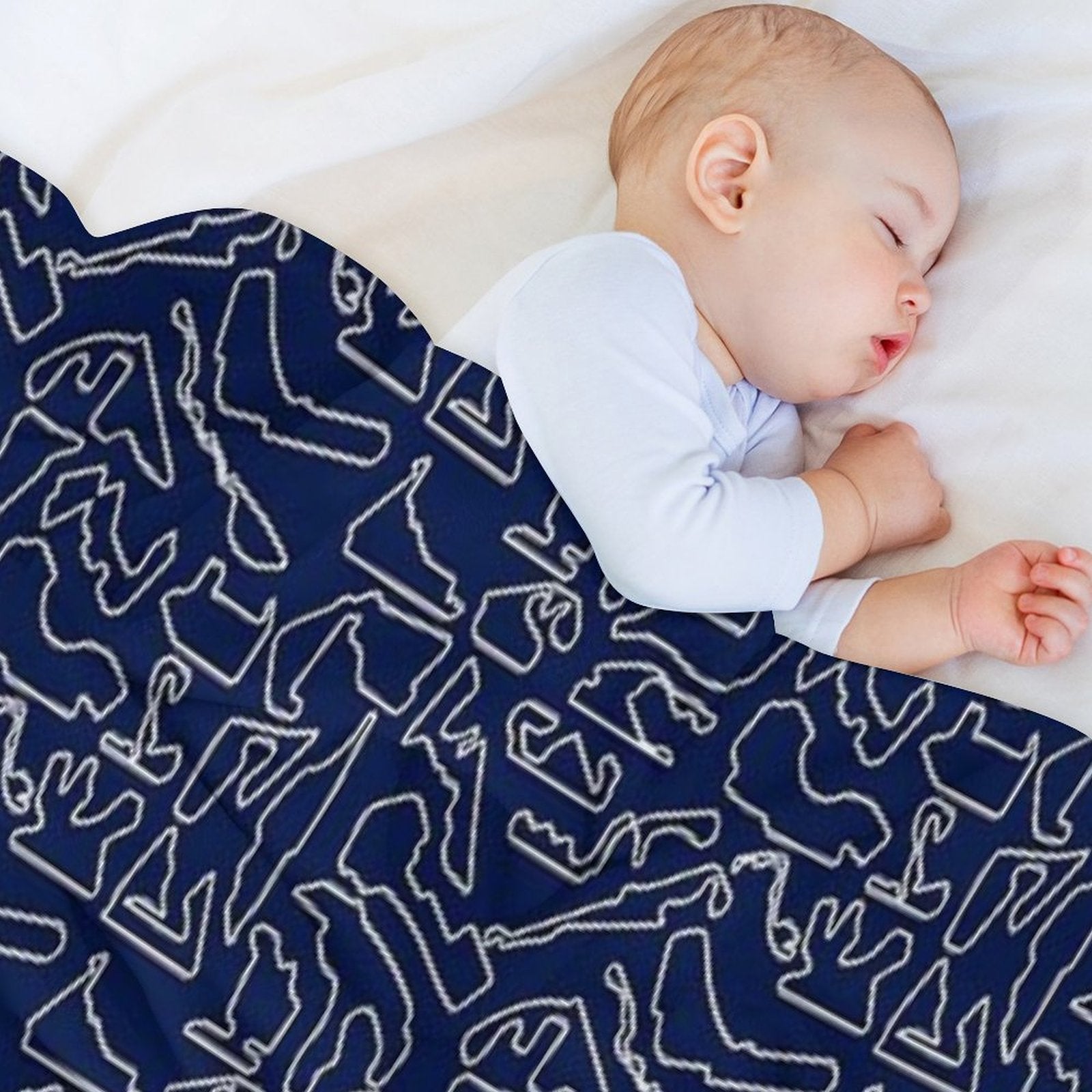 F1 Tracks 2023 (Dark Blue) Eco-conscious Throw Blanket