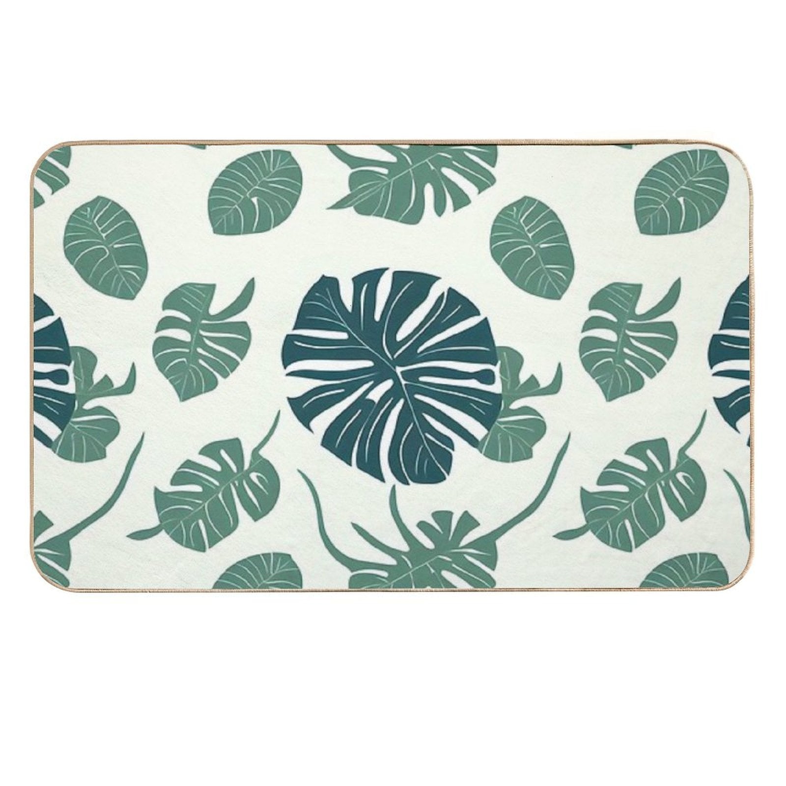 Abstract Monstera Leaf Pattern  Eco-Friendly Bath Mat