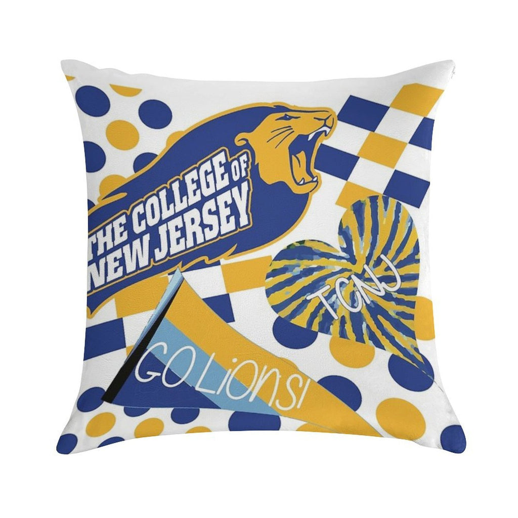 The College of New Jersey Collage Soft Fade-Resistant Throw Pillow