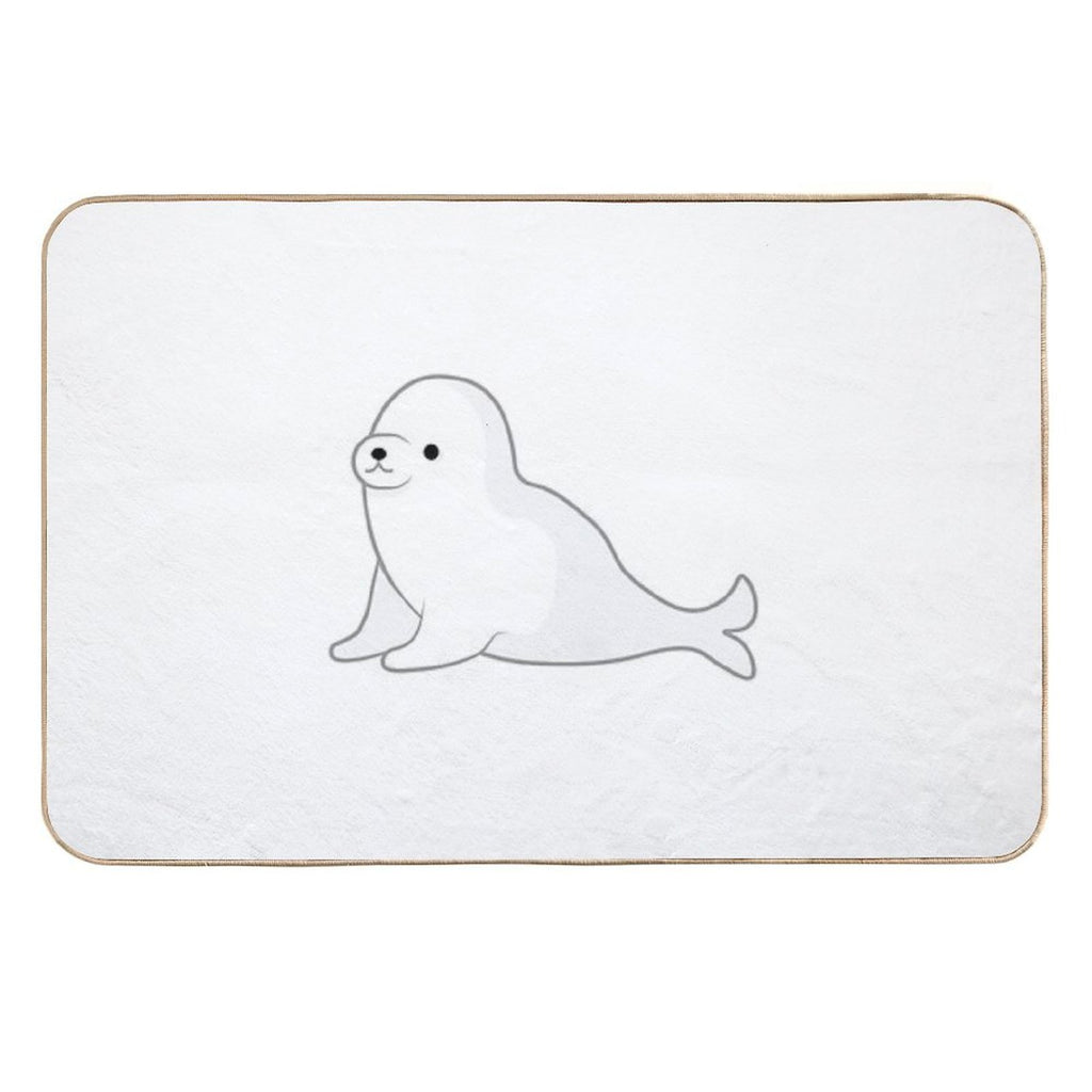 Adorable Baby Seal Just Vibing Out Here  Long-Lasting Bath Mat