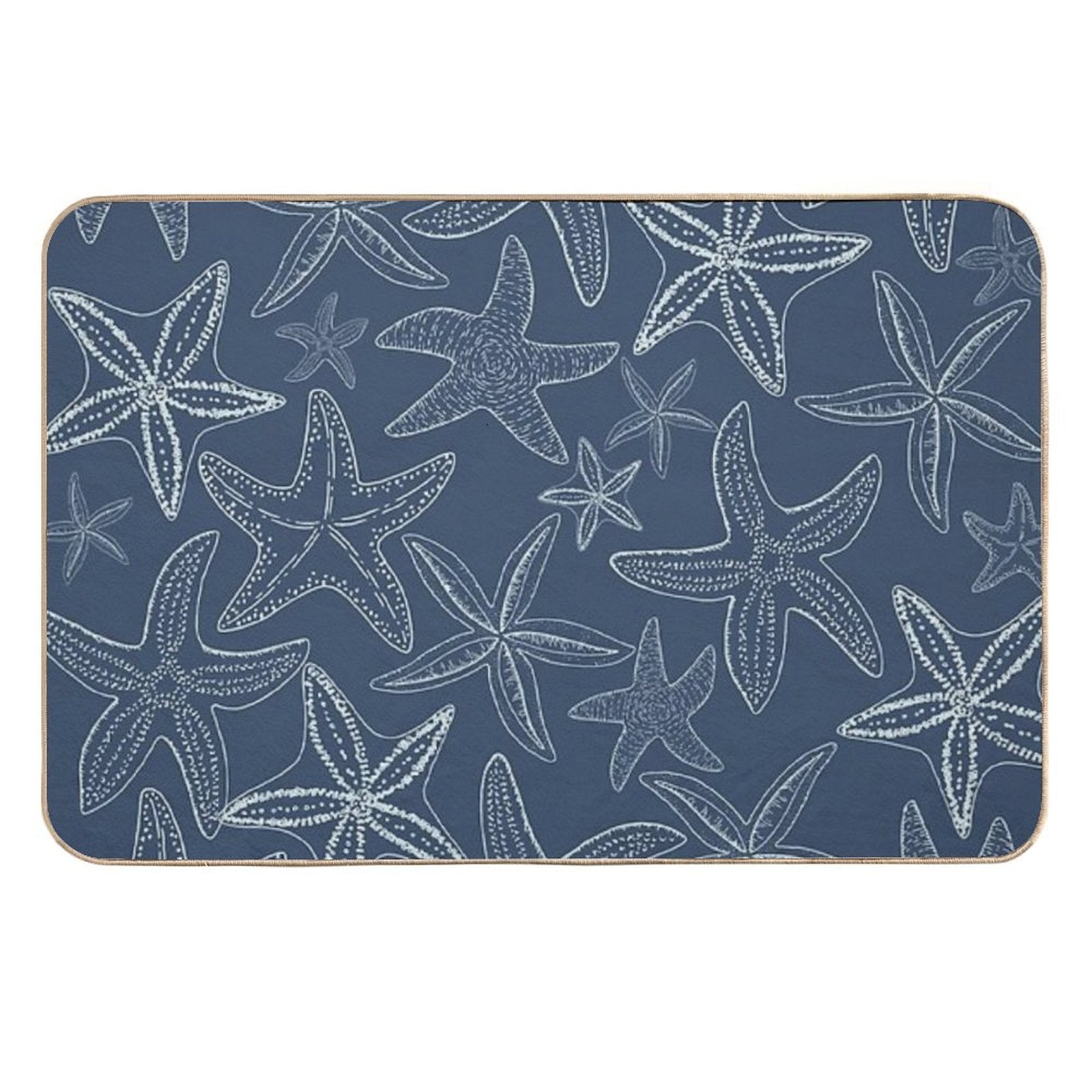 Starfish Pattern Dark Side  Stain-Proof Bath Mat