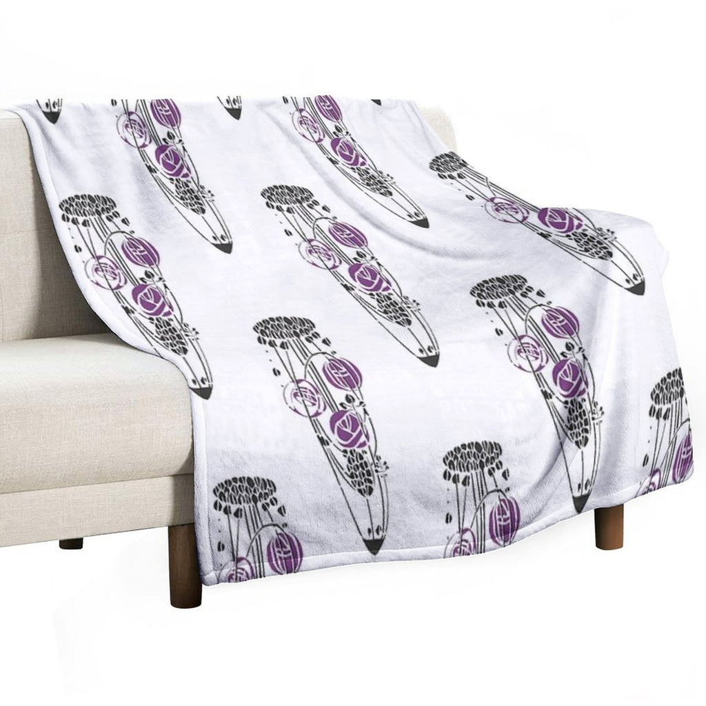 Charles Rennie Mackintosh Roses 4. Gift-ready Throw Blanket