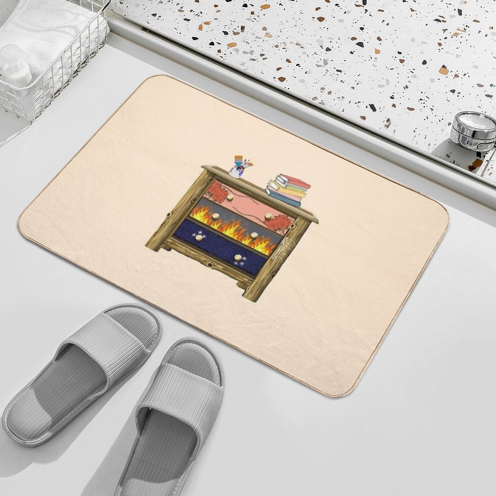 Feyre’s Painted Dresser  ACOTAR Dresser  Repositionable Bath Mat