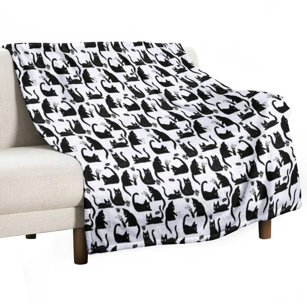 Bad Cats Knocking Stuff Over Sustainable Throw Blanket
