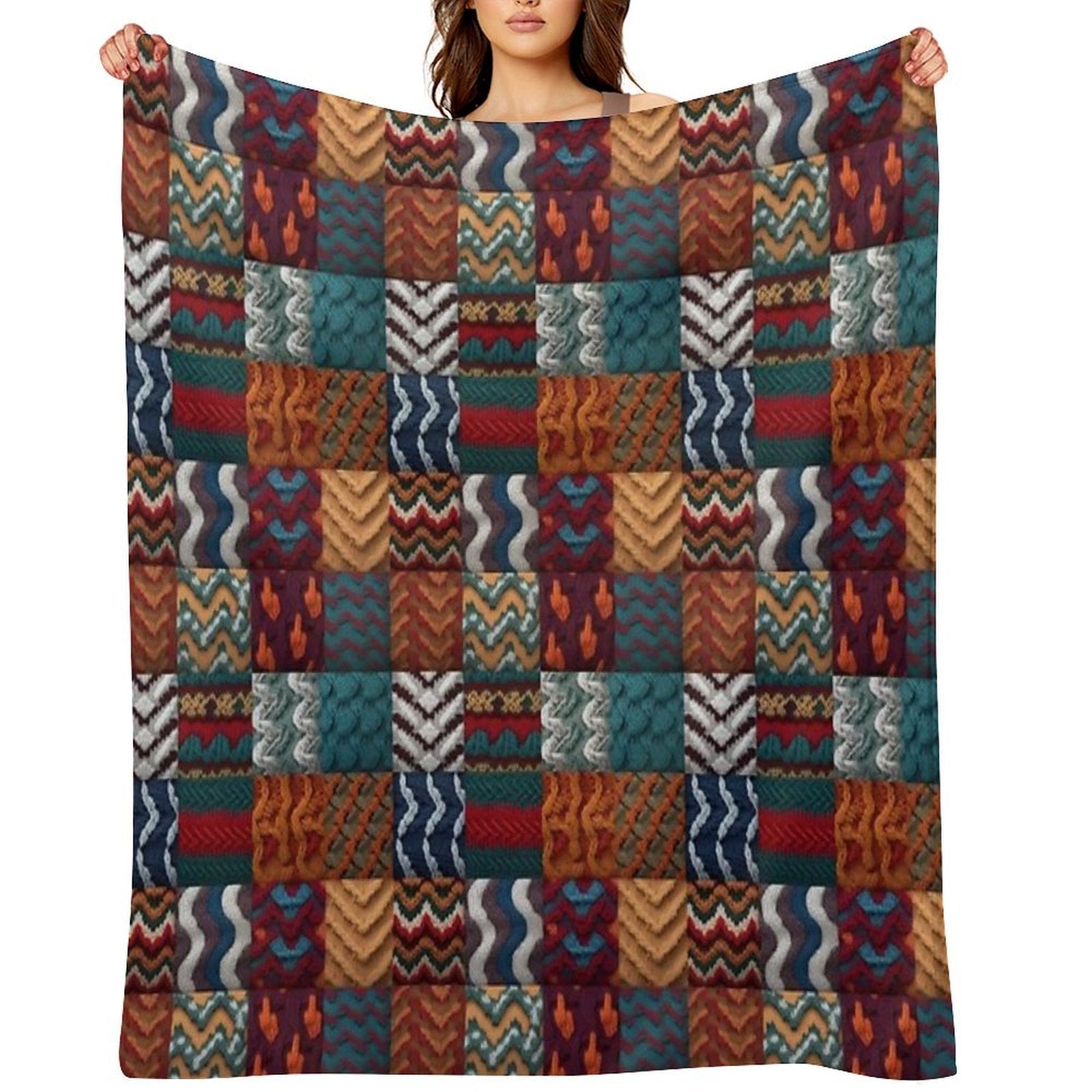 Cosiness Knitted And Crocheted Wrinkle-free Throw Blanket