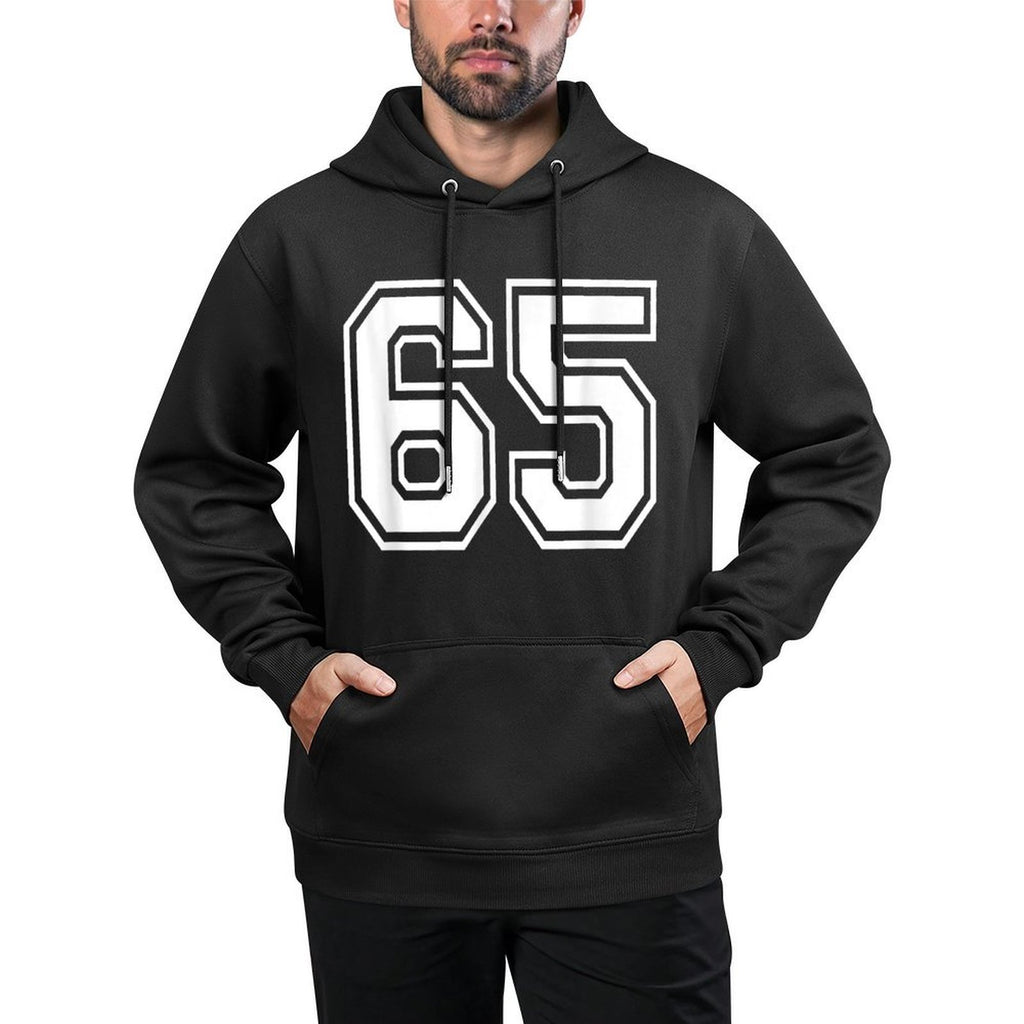 Number 65 Numbered Uniform Sports Jersey Team 65th Birthday Medium-Weight Fabric Hoodie