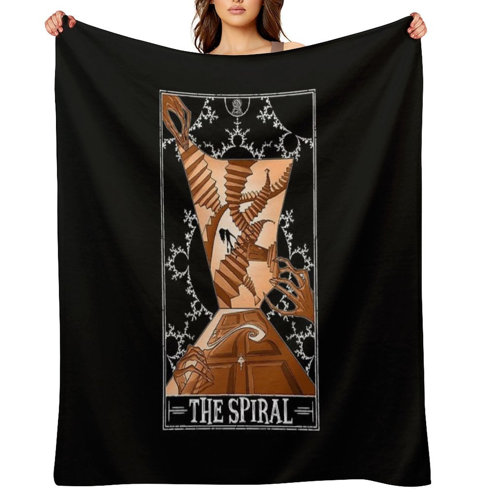 The Spiral Tarotesque - (Dark) Eco-conscious Throw Blanket