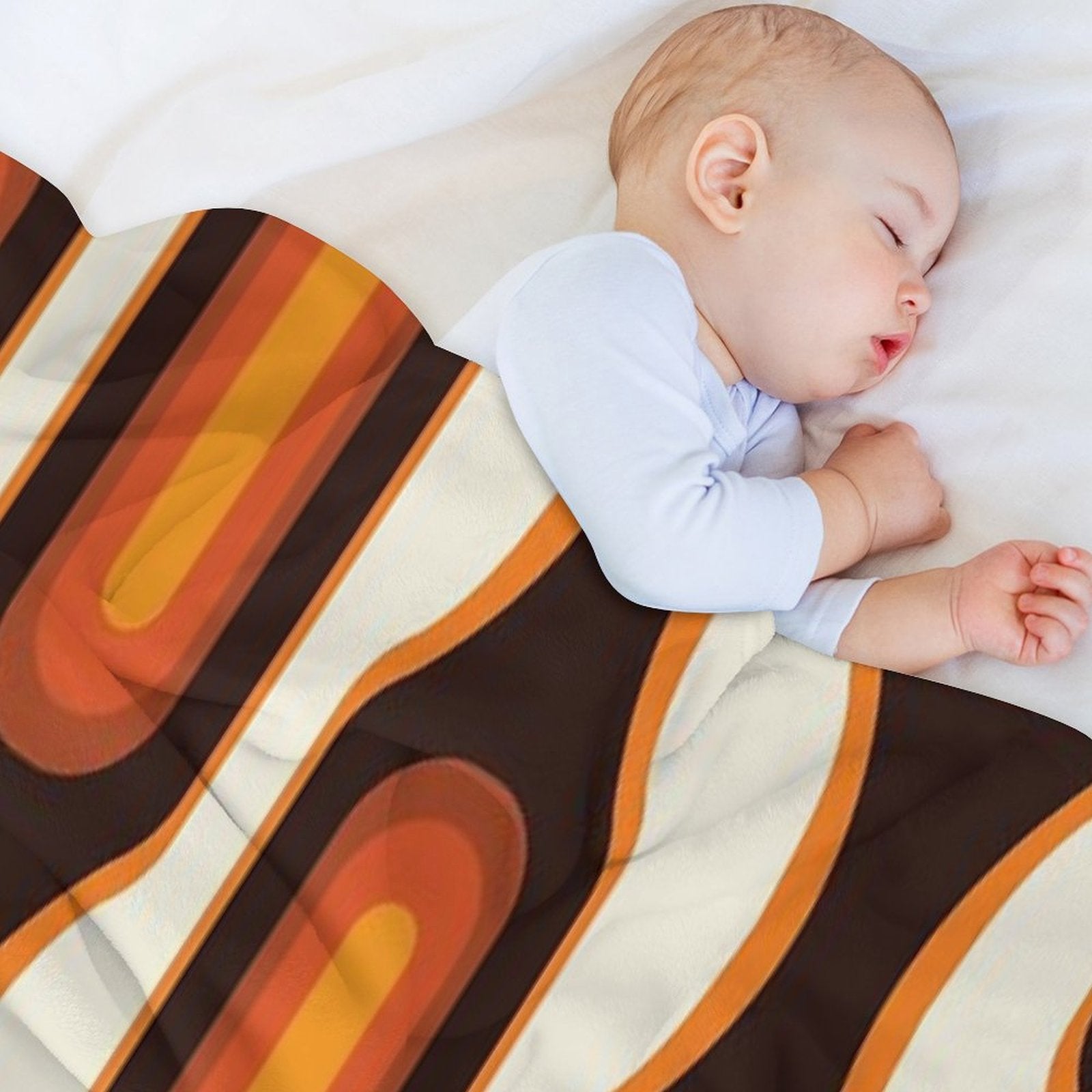 Capsules Large 1970s Orange Meets Mid Century Modern Comfort Throw Blanket