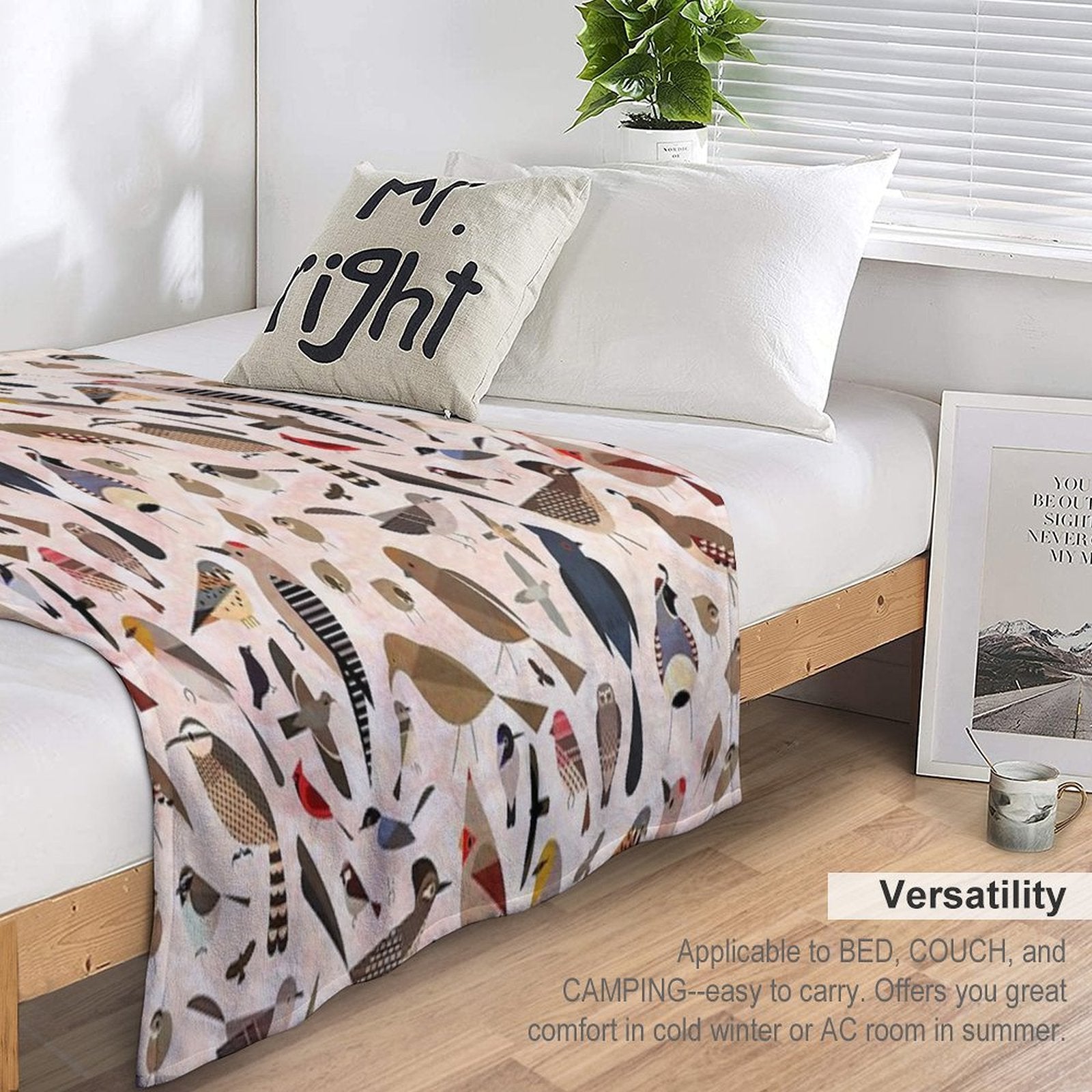 Sonoran Birds Machine-washable Throw Blanket