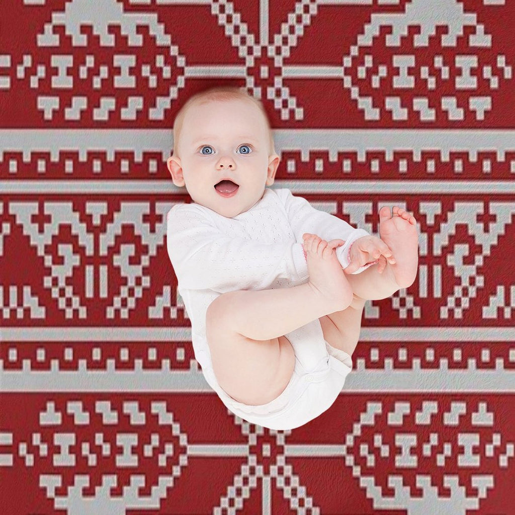 Baltic Traditional Ornament. Latvian Eco-conscious Throw Blanket