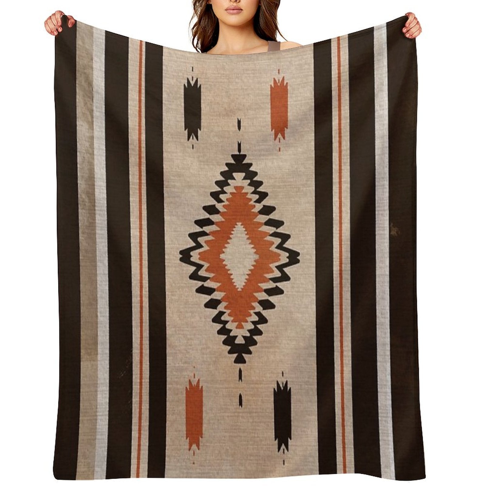Boho Bohemian Illustration Art Texture Lightweight Throw Blanket
