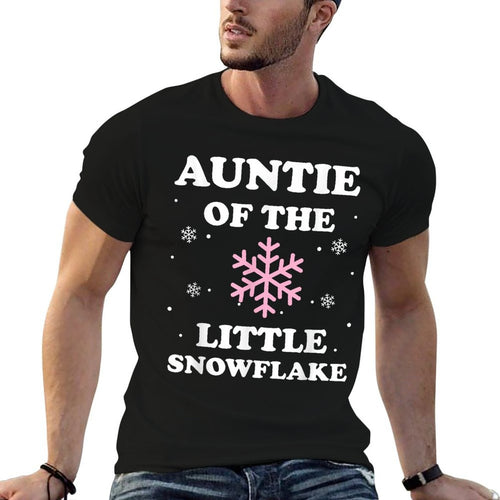 Auntie of The Little Snowflake Christmas Baby Shower Girl  High-quality Stitching T-Shirt