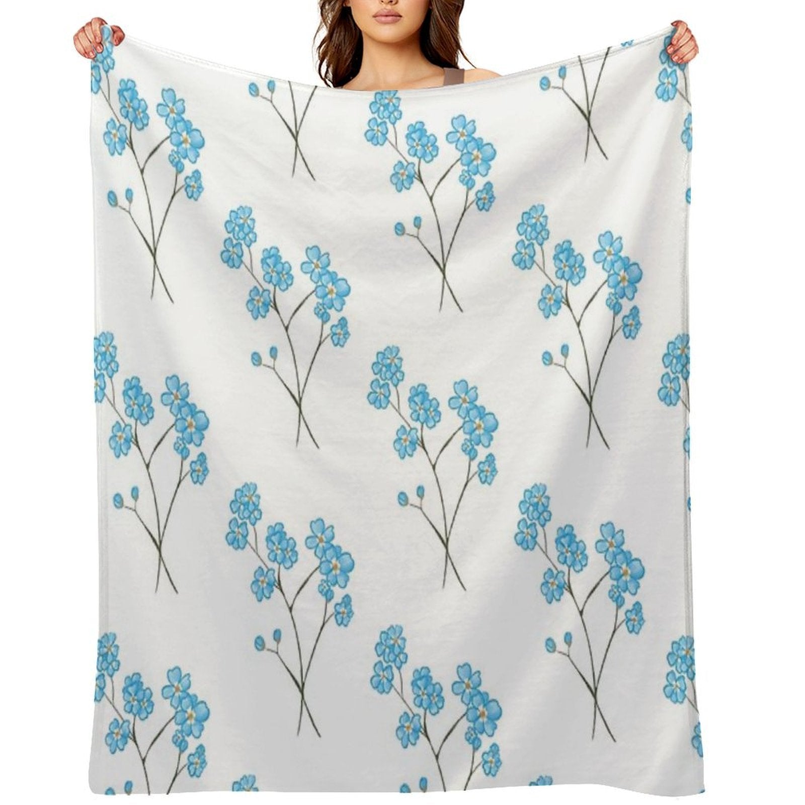 Forget Me Not Travel-friendly Throw Blanket