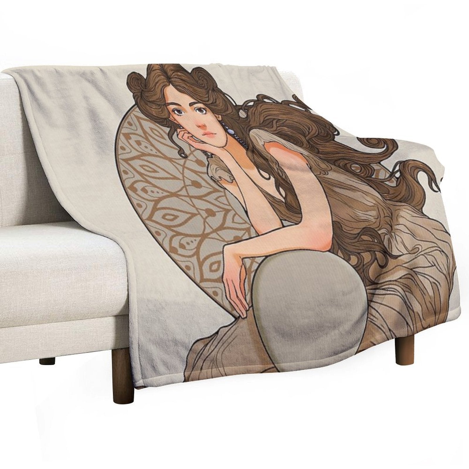 Art Nouveau Durable Throw Blanket