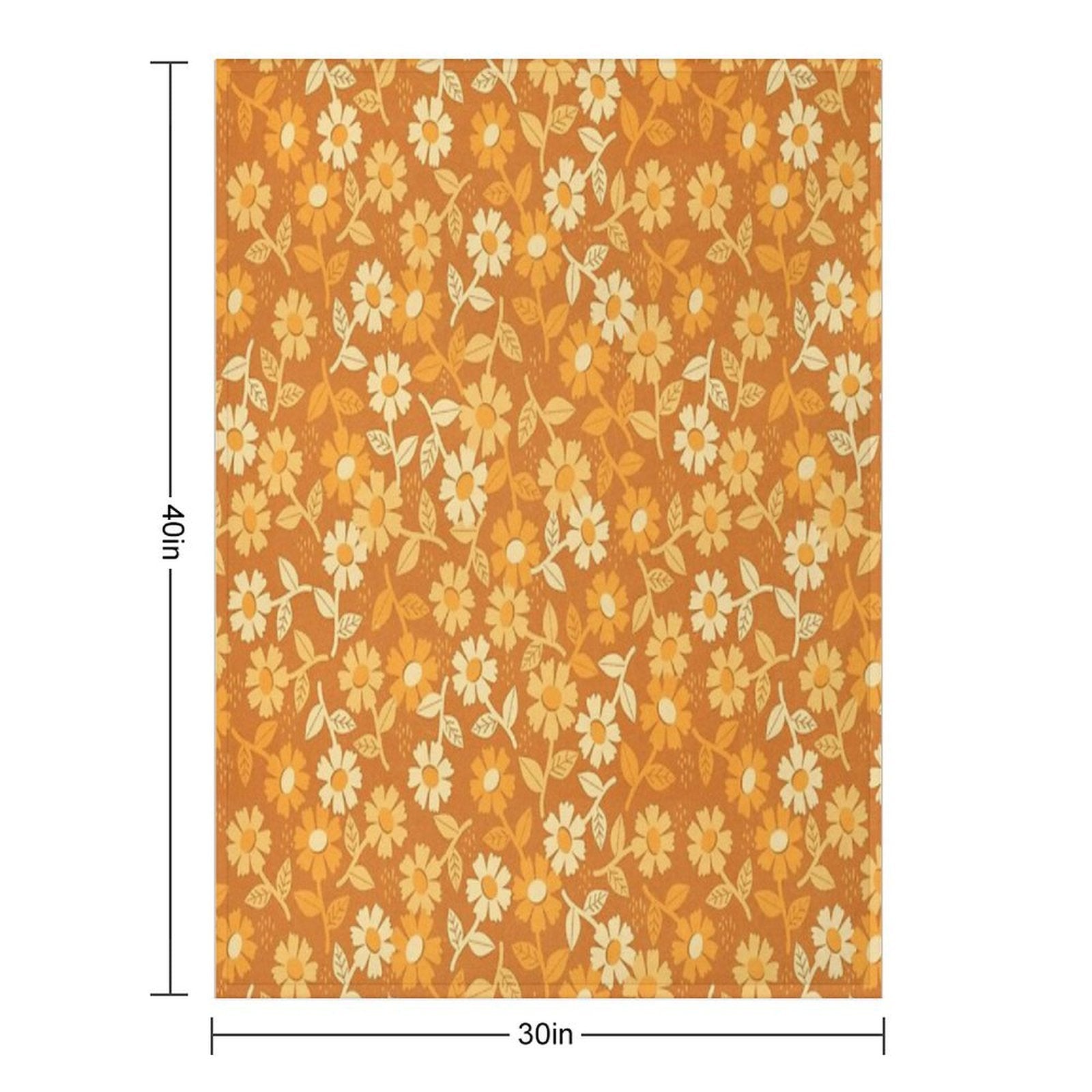 Gold Floral Machine-washable Throw Blanket