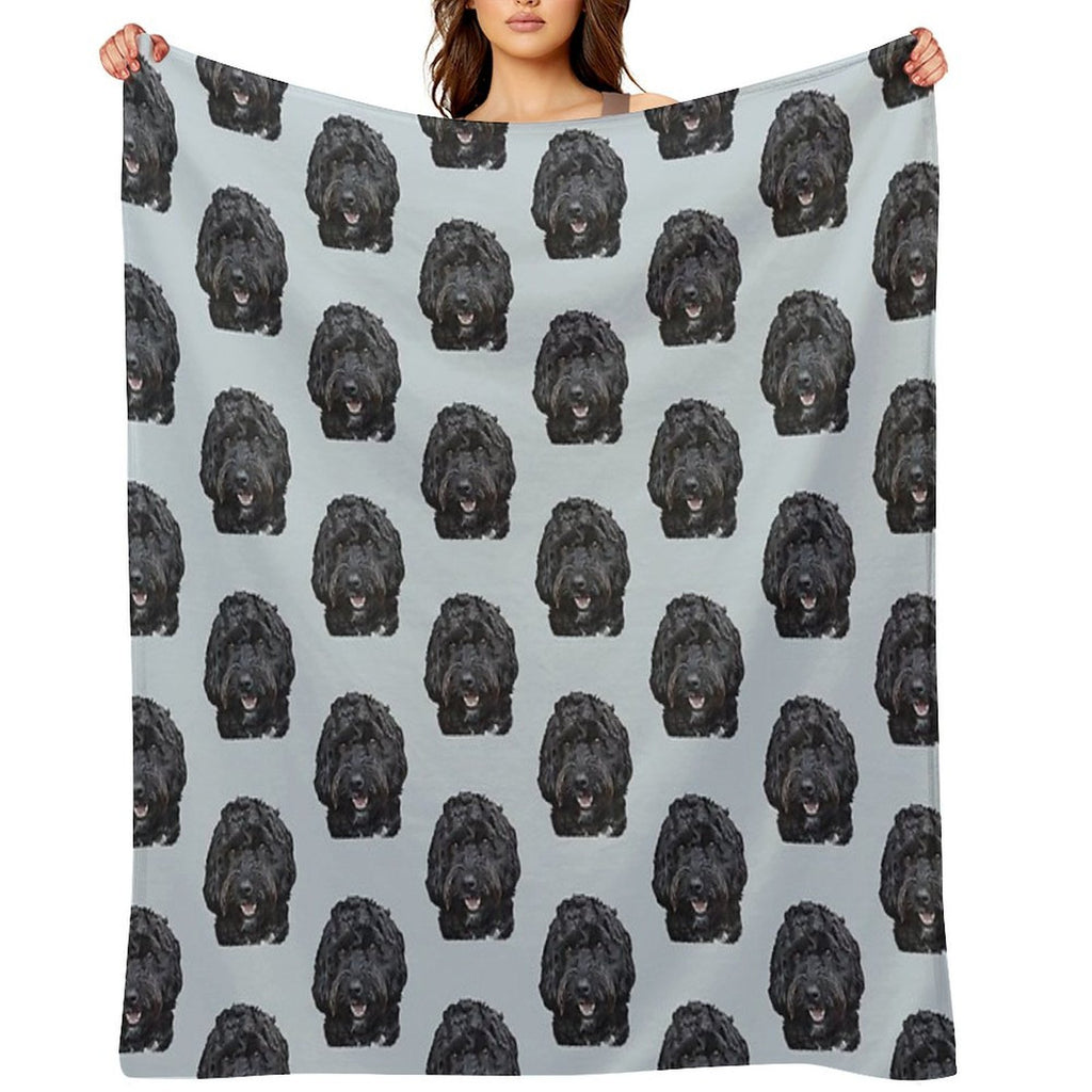 Black Doodle  Cockapoo Dog Compact Throw Blanket