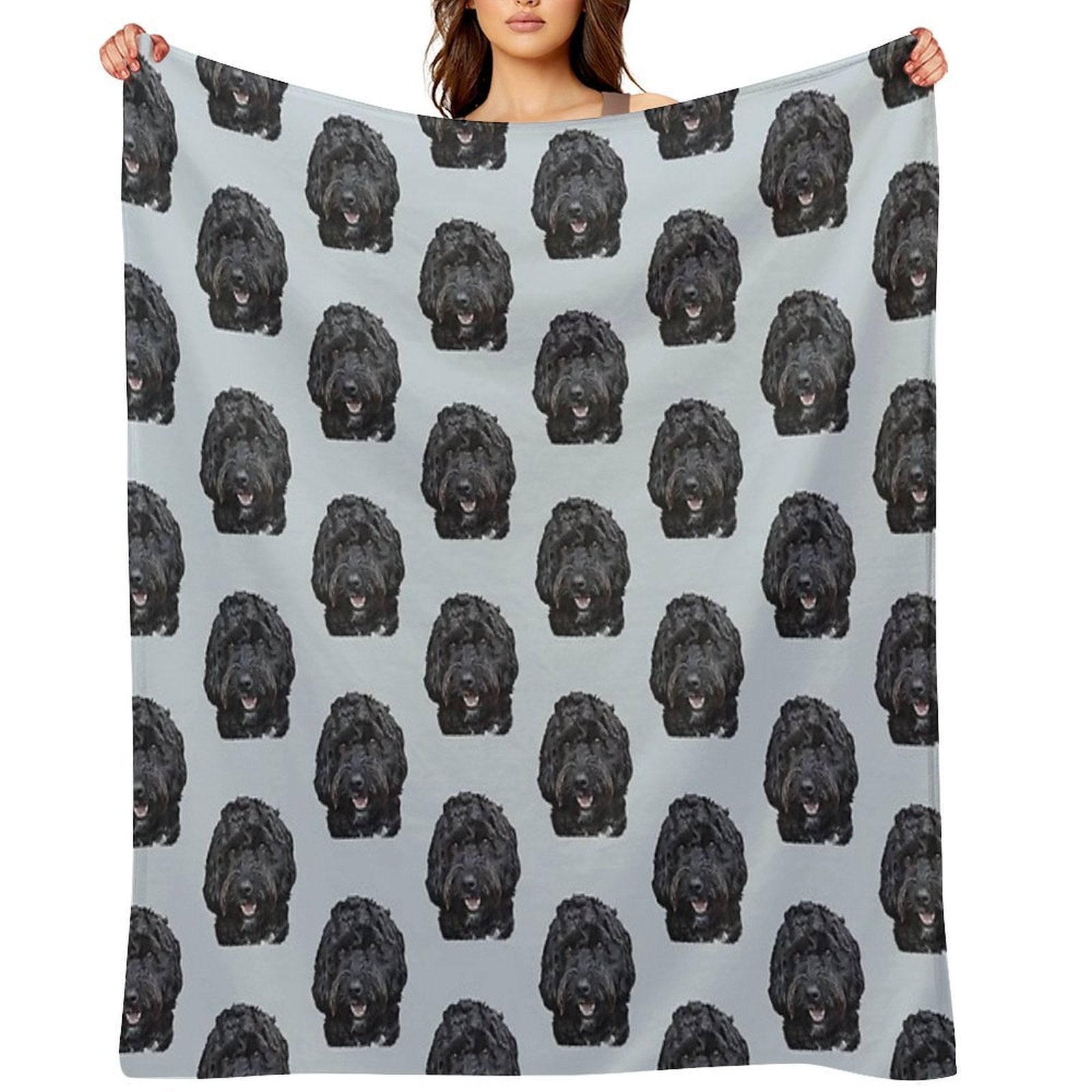 Black Doodle  Cockapoo Dog Compact Throw Blanket