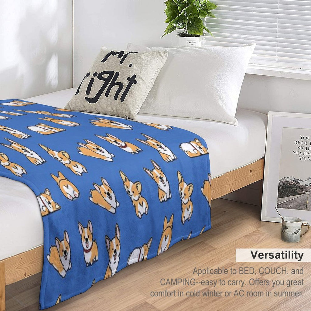 Kawaii Corgi Multi-functional Throw Blanket