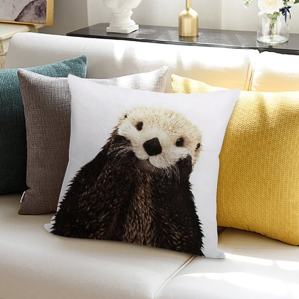 Otters Gonna Ott Soft Short Plush Fabric Throw Pillow