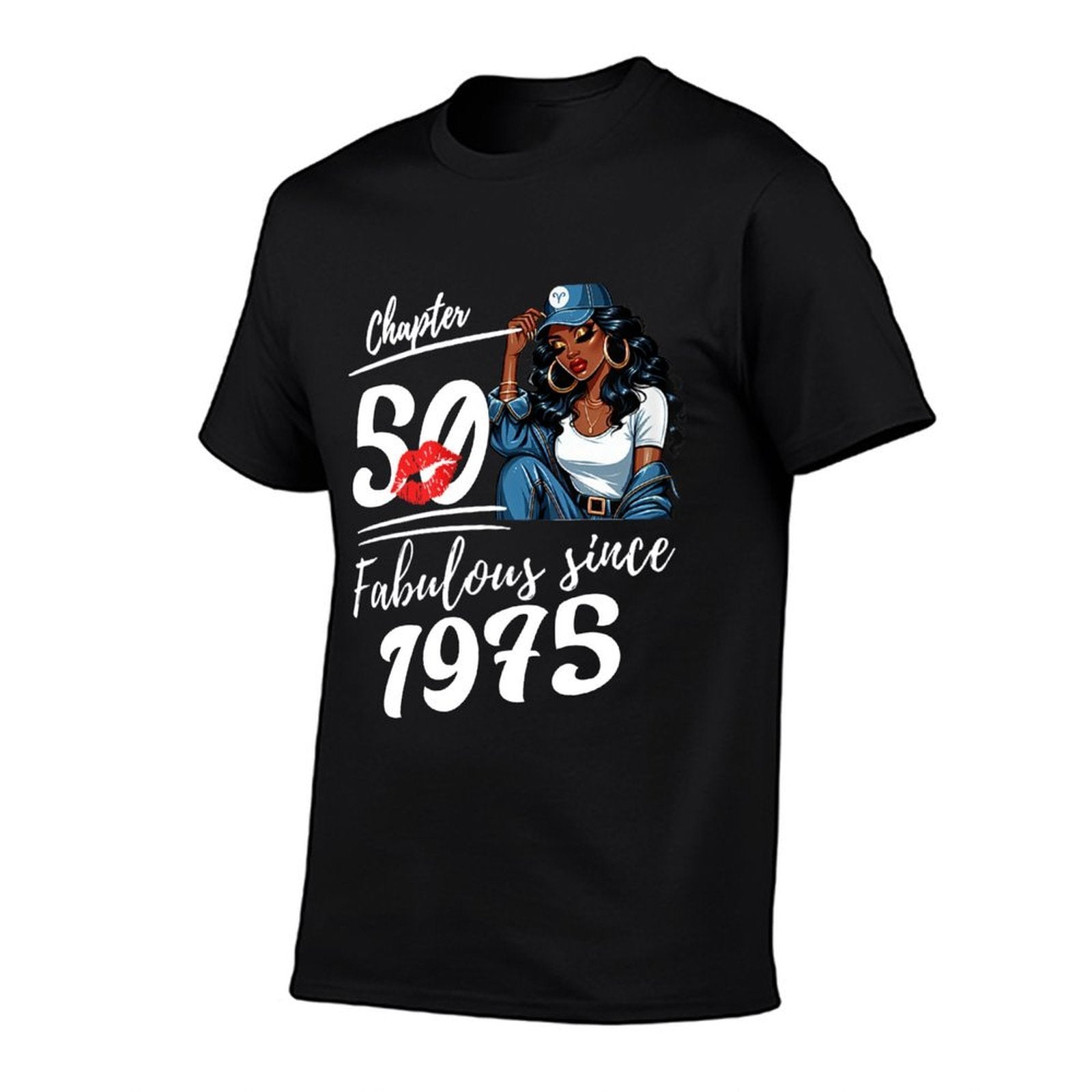 Chapter 50 Fabulous Since 1975 50th Birthday Women Melanin  Eco-friendly Material T-Shirt