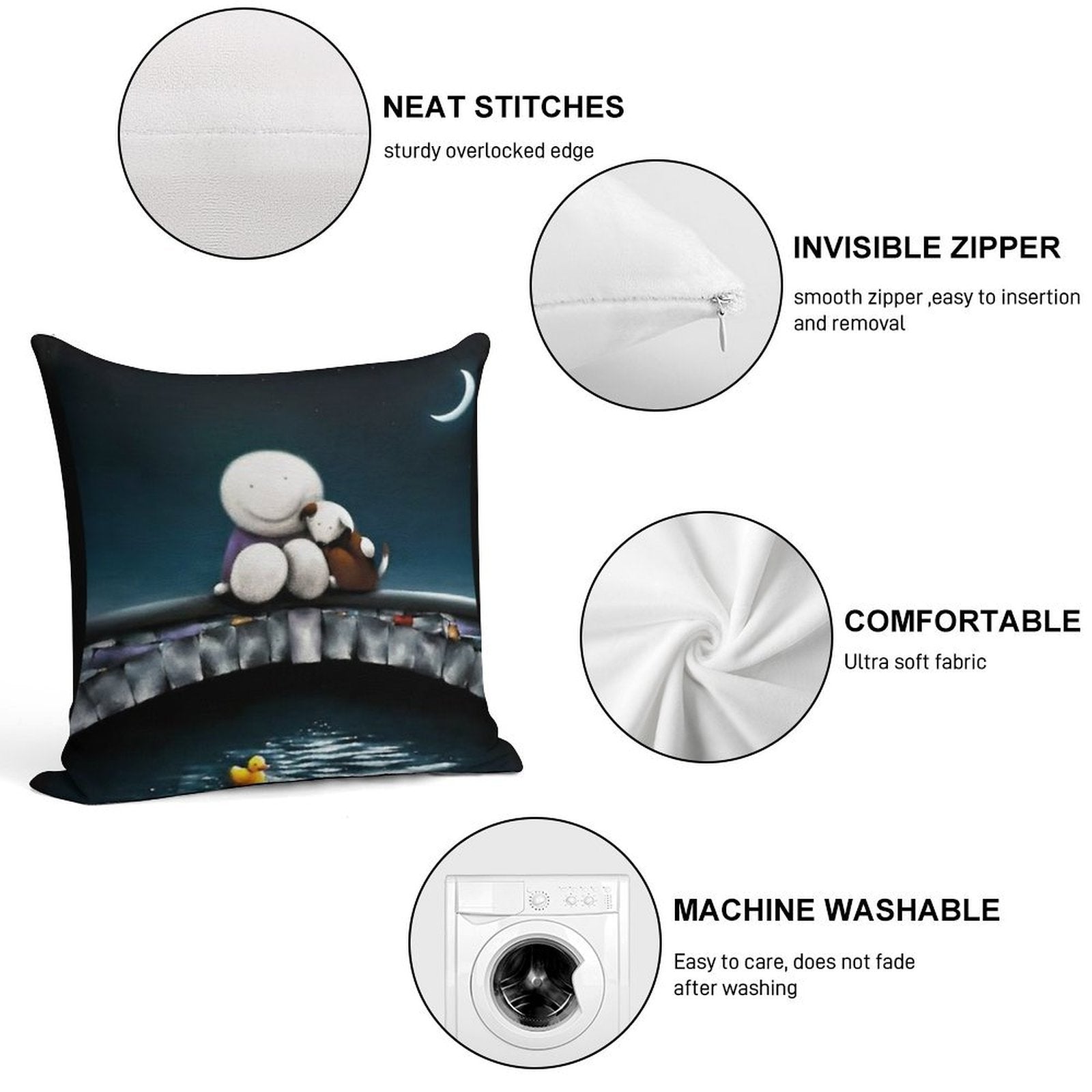 Doug Hyde Soft Home Decor Throw Pillow