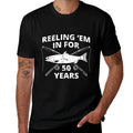 Reeling 'Em In For 50 Years  50th Birthday  Fishing Gift  Oversized Silhouette T-Shirt