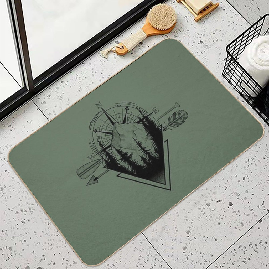 Nature Mountain Compass Geometric Graphics Shirt  Eco-Friendly Bath Mat