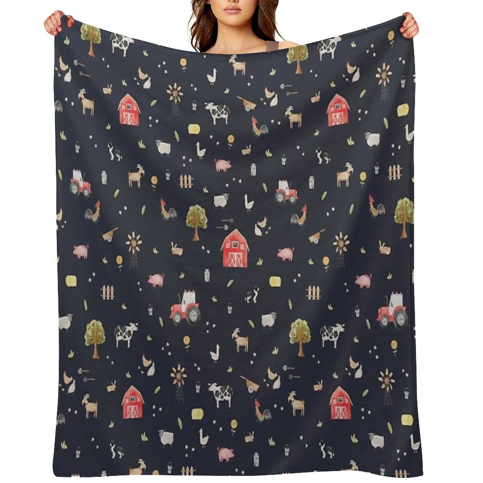 The Farmyard Easy Care Throw Blanket