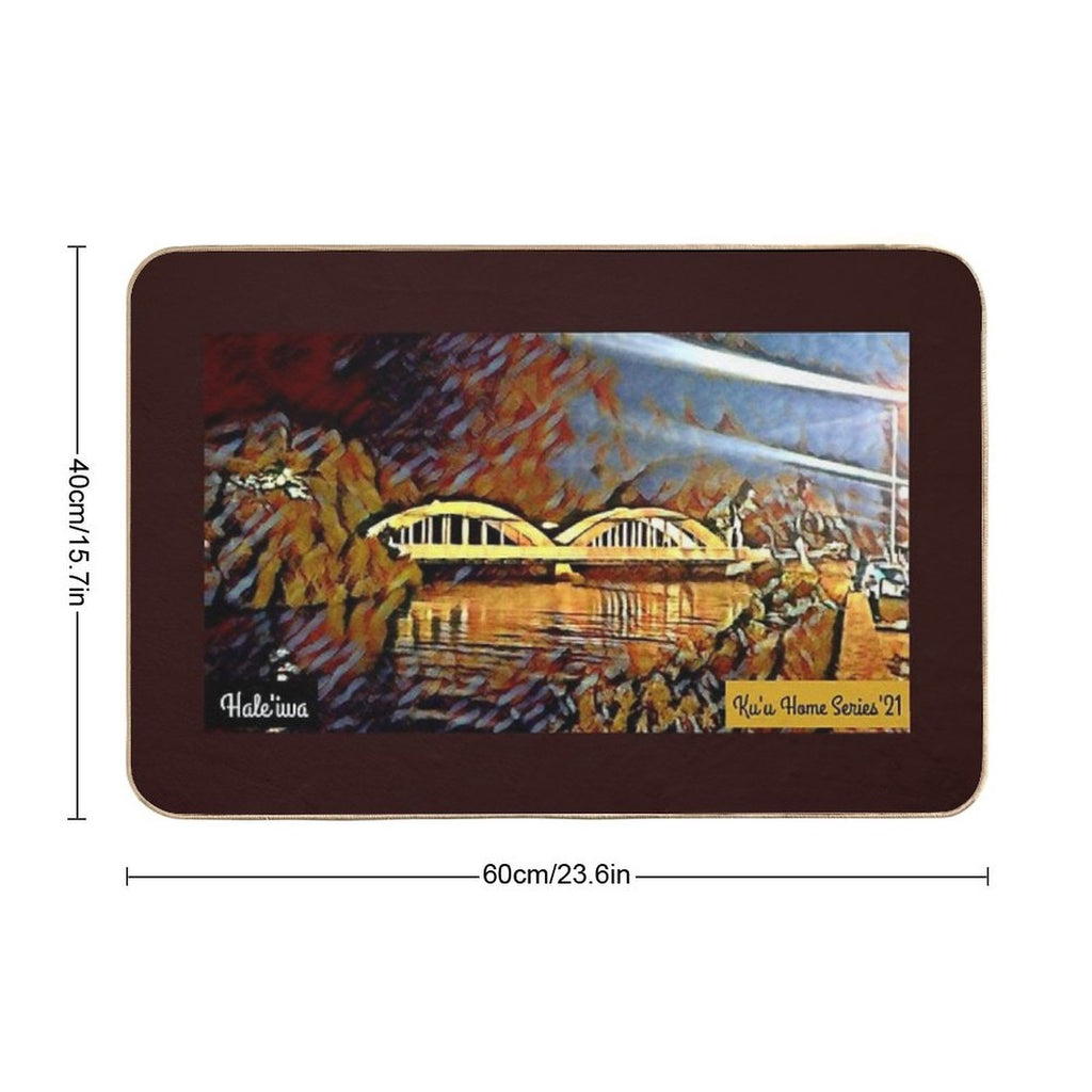 Ku'u Home Series Rainbow Bridge, Hale'iwa  Slip-Resistant Bath Mat