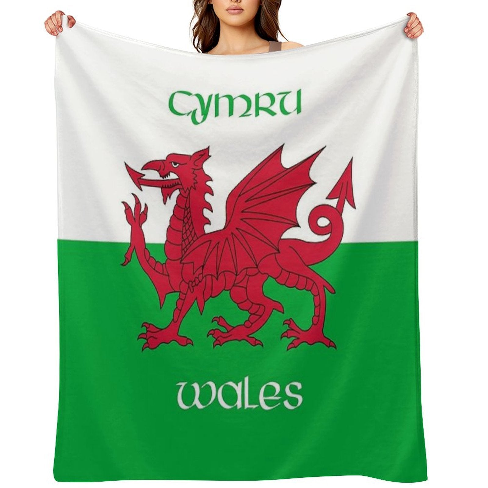 Cymru  Wales - The Welsh Dragon Flag Wrinkle-free Throw Blanket