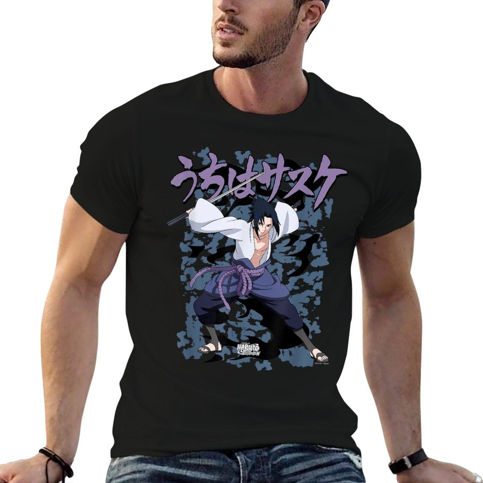 Naruto Shippuden Sasuke Curse  Trendy Pattern T-Shirt