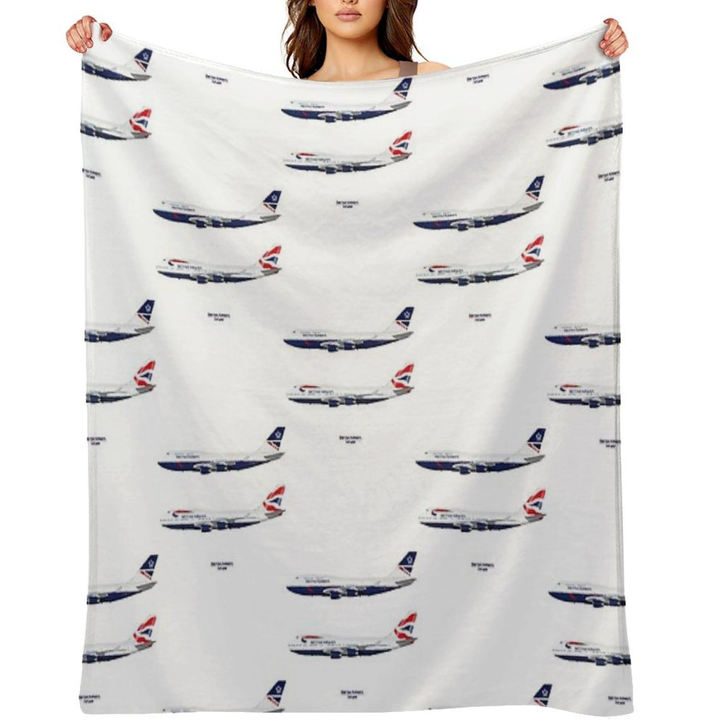 British Airways 747s Compact Throw Blanket