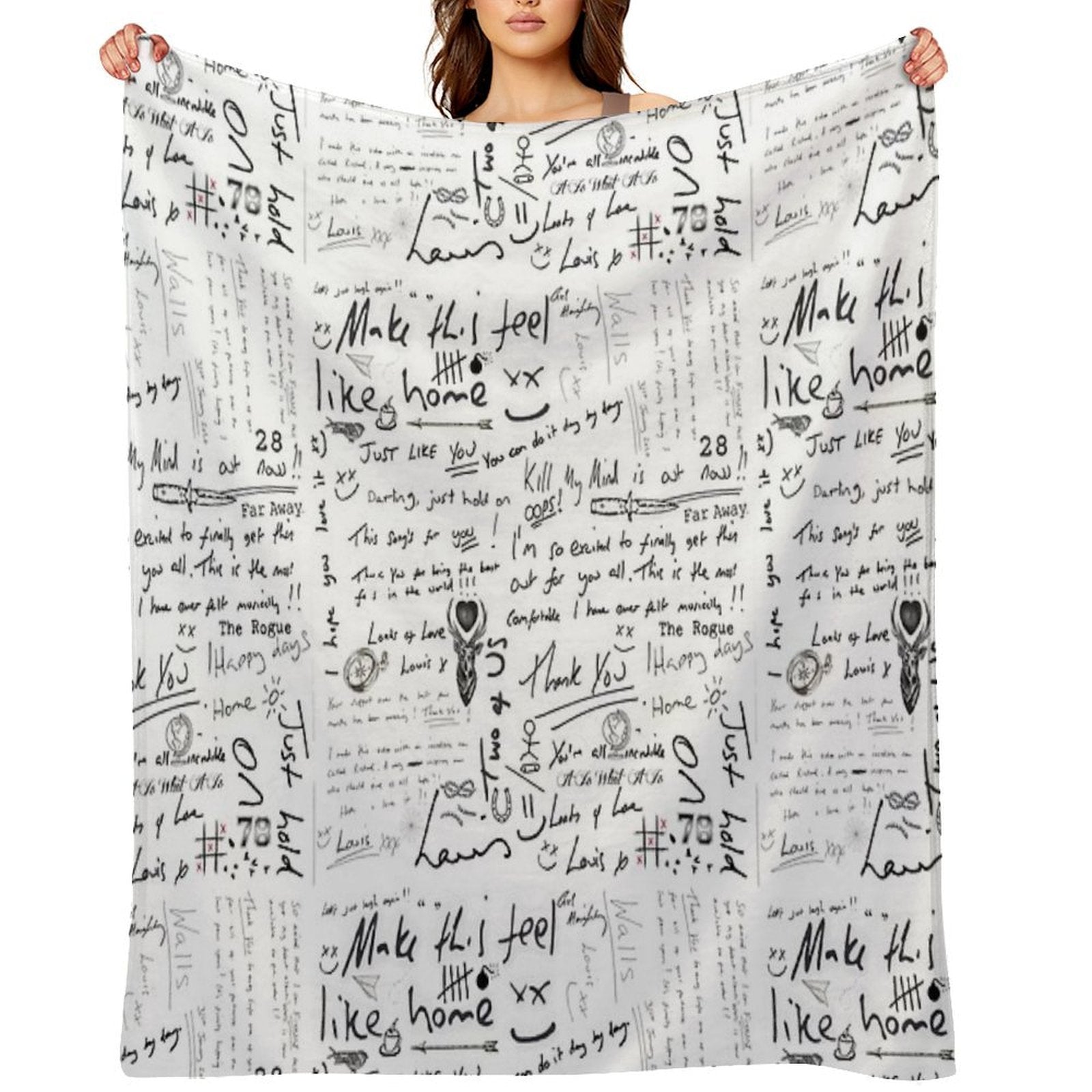 Louis Tomlinson Handwriting Quick-dry Throw Blanket