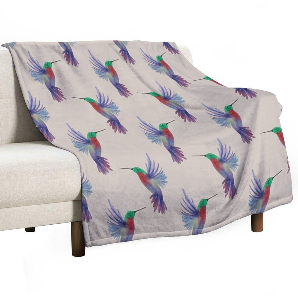 Harmonious Hummingbird Sustainable Throw Blanket