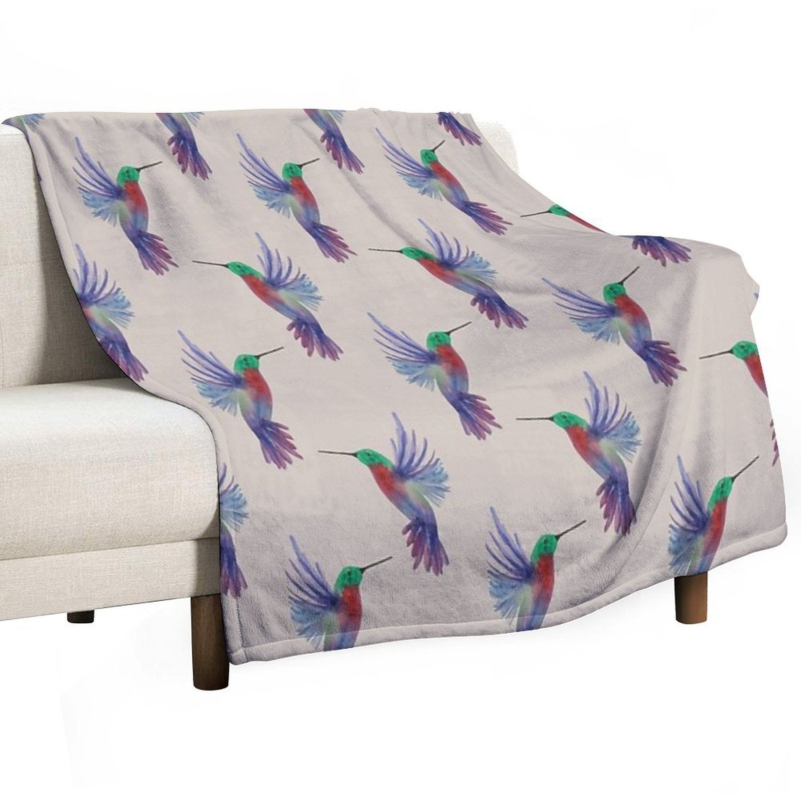 Harmonious Hummingbird Sustainable Throw Blanket