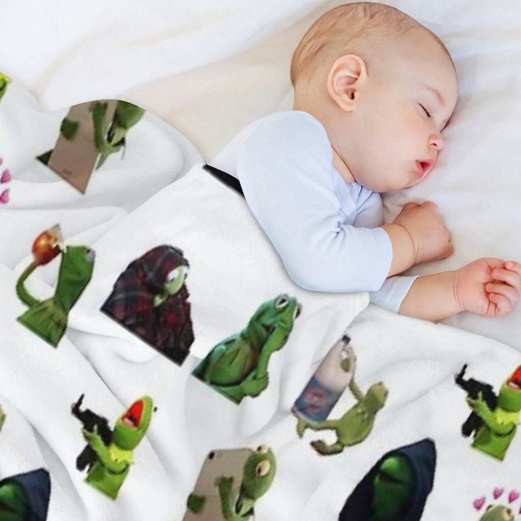 Kermit Meme Sticker Pack Shrink-resistant Throw Blanket