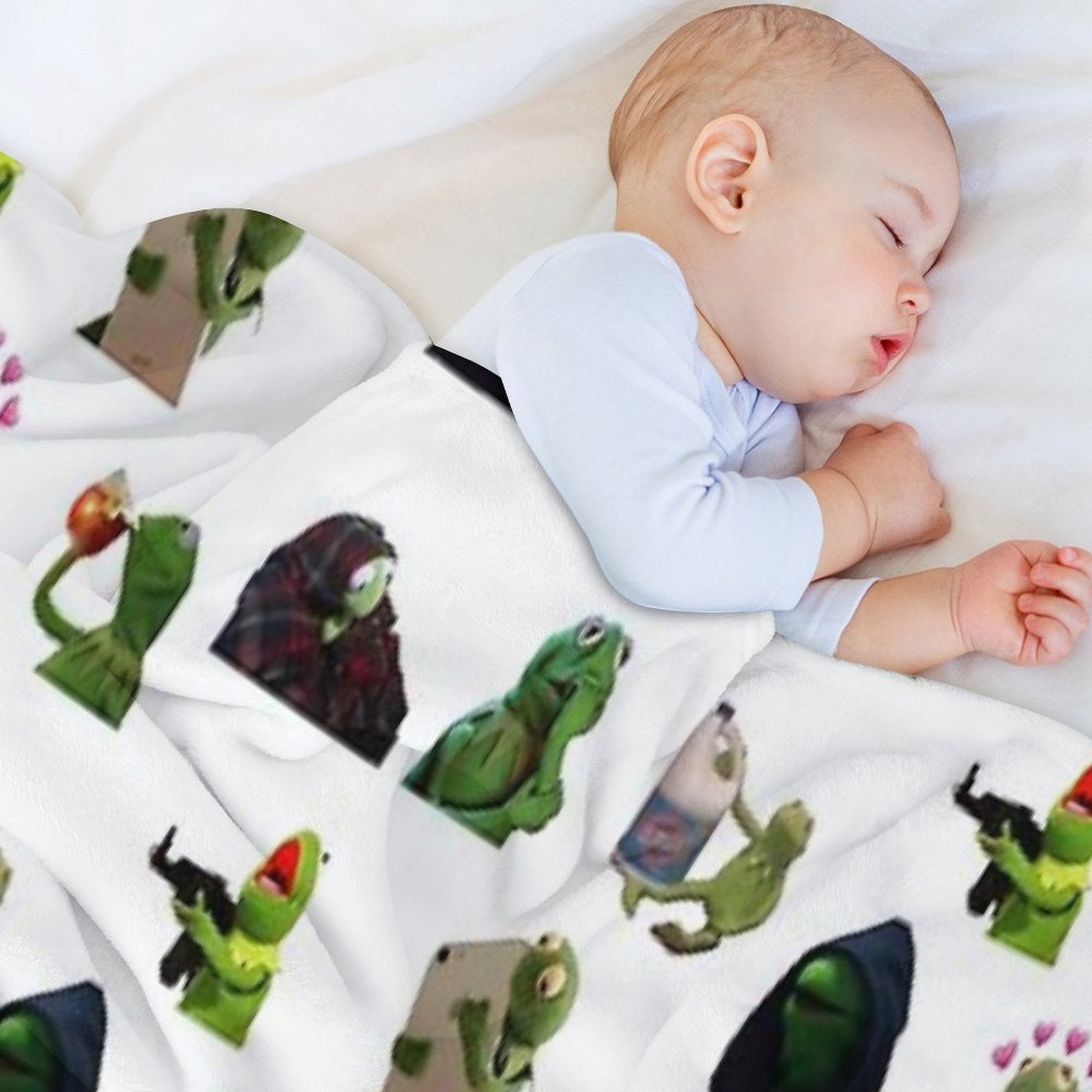 Kermit Meme Sticker Pack Shrink-resistant Throw Blanket
