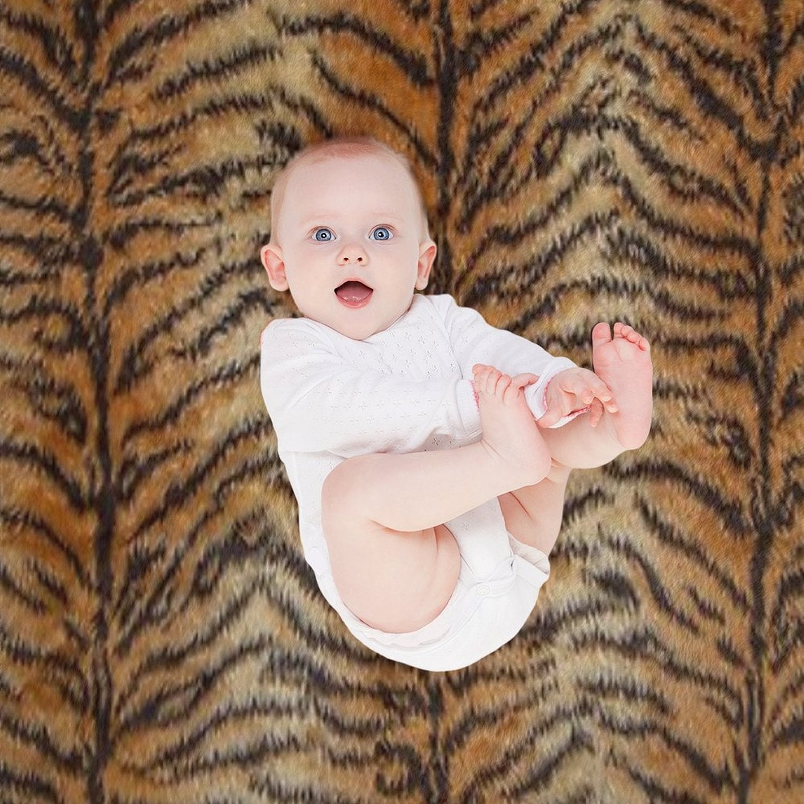 Tiger Stripes Big Cat Fur Pattern Animal Print Eco-conscious Throw Blanket