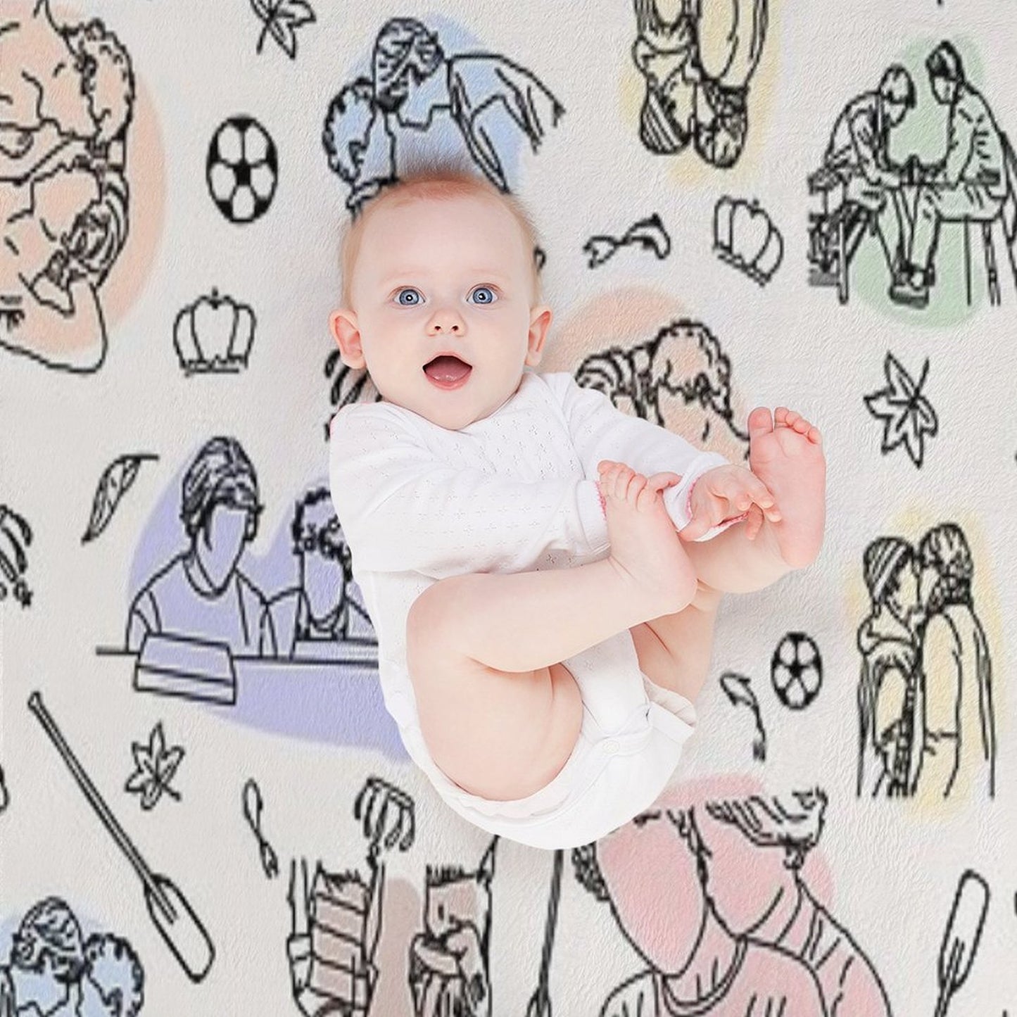 Young Royals Minimal Machine-washable Throw Blanket